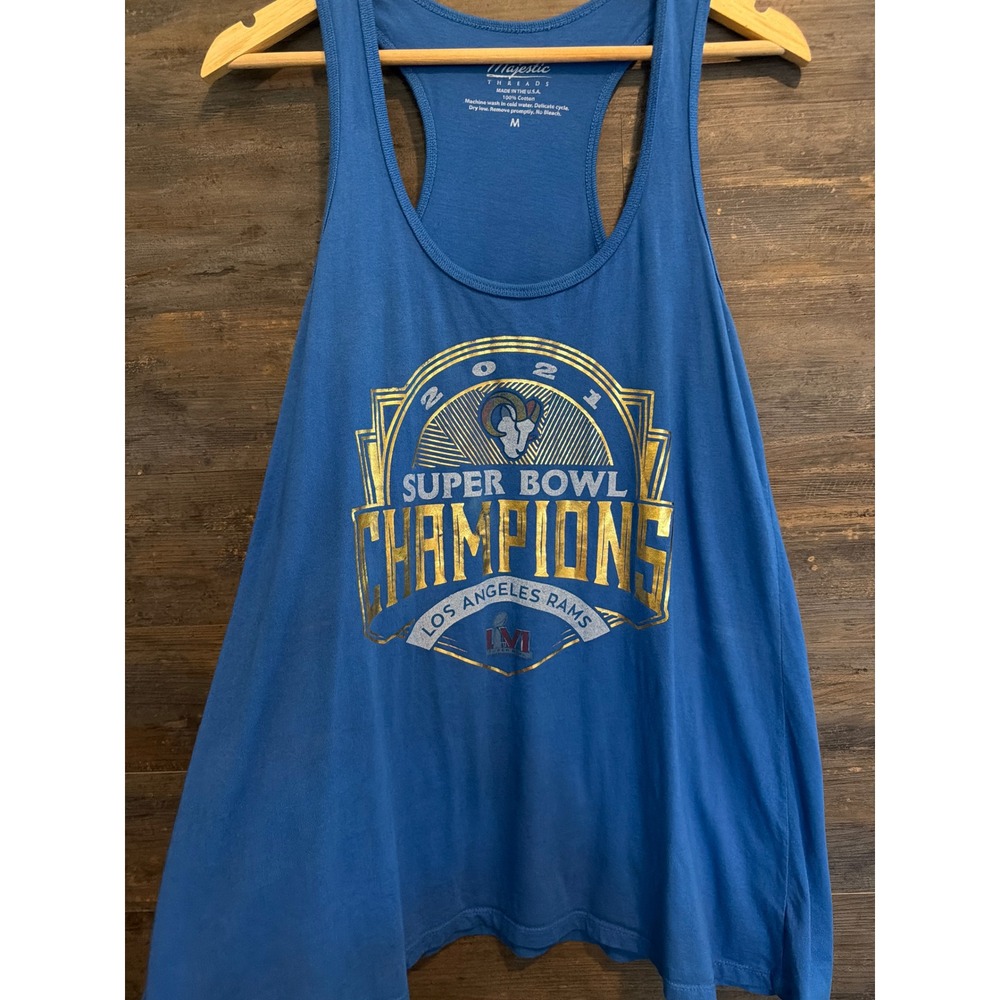 Majestic Threads Los Angeles Rams 2021 Super Bowl Champions Tank Top Mens Medium
